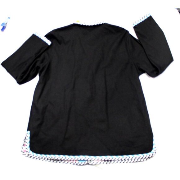 Koos Of Course Black Jacket With Multicolor Patchwork Trim & Checkered Pockets L - Picture 10 of 10